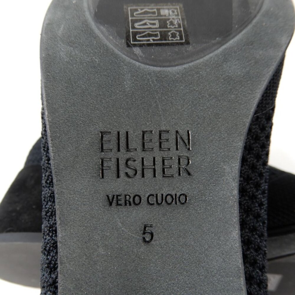 EILEEN FISHER Honey Stretch Knit Socks Booties Size 5 Black Block Heel NEW $235 - Picture 9 of 11